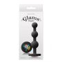 Korek analny silikonowy Glams Ripple Rainbow Gem czarny - 2