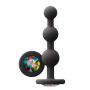 Korek analny silikonowy Glams Ripple Rainbow Gem czarny - 4