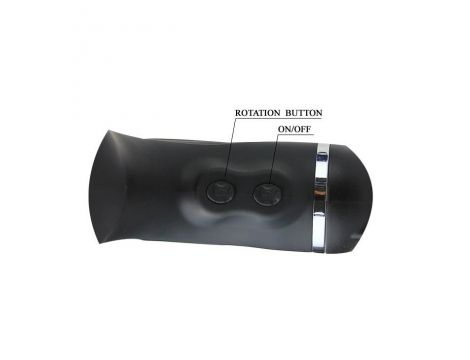 Masturbator rotujący waginalny Baile z przyssawką USB czarny 37 cm - 5