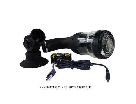 Masturbator rotujący waginalny Baile z przyssawką USB czarny 37 cm - 6