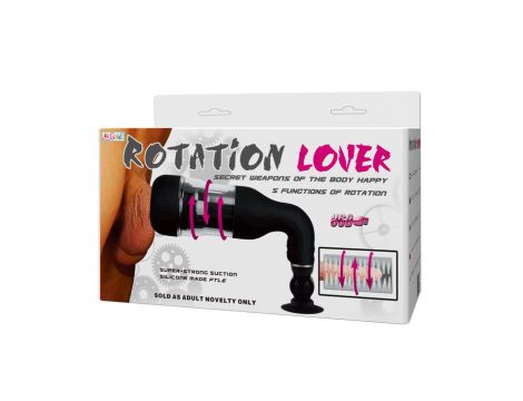 Masturbator rotujący waginalny Baile z przyssawką USB czarny 37 cm - 9