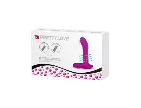 Masażer prostaty silikonowy Pretty Love 12 wibracji 3 rotacje USB 16 cm - 6