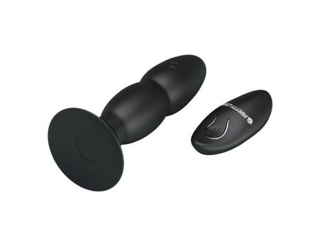 Wibrujący korek analny Pretty Love koralikowy czarny 13,5 cm USB - 4