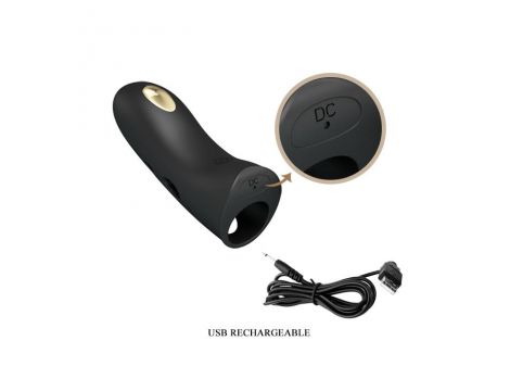 Nakładka na palec Pretty Love Marico elektrostymulacyjna czarna USB 10,5 cm - 10