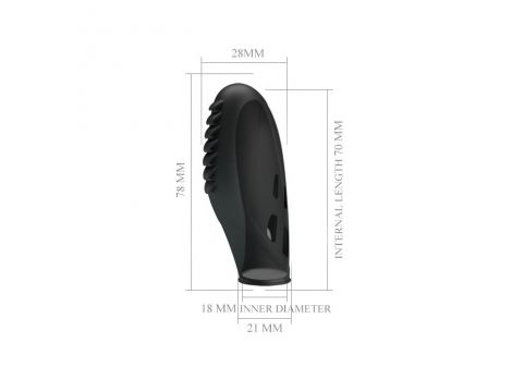 Silikonowy wibrator na palec Pretty Love GILO 18mm czarny 8cm - 6