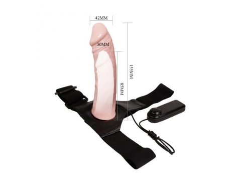 Wibrująca pusta proteza penisa ze szelkami Baile 15 cm - 8