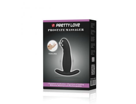 Masażer prostaty Pretty Love wibrujący łaskoczący czarny USB 13 cm - 9