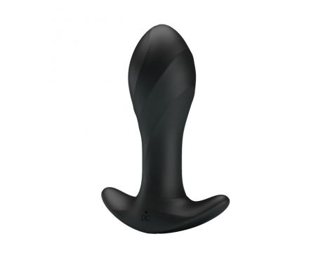 Korek analny wibrujący Pretty Love silikonowy 12 funkcji USB czarny 10,5 cm