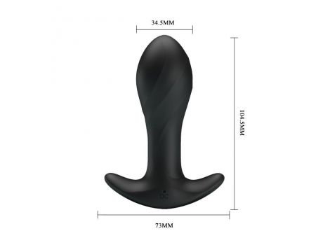 Korek analny wibrujący Pretty Love silikonowy 12 funkcji USB czarny 10,5 cm - 4