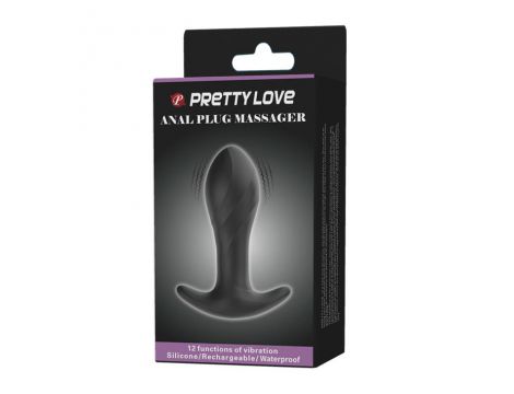 Korek analny wibrujący Pretty Love silikonowy 12 funkcji USB czarny 10,5 cm - 8