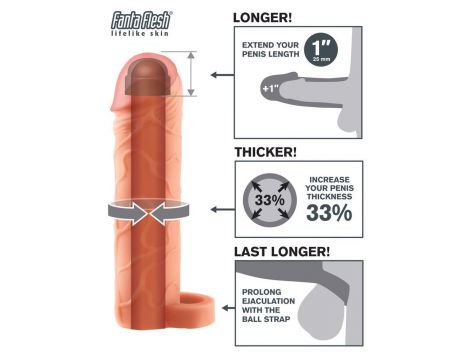 Przedłużka na penisa z pierścieniem TPE Fantasy X Tensions 17,7 cm - 9
