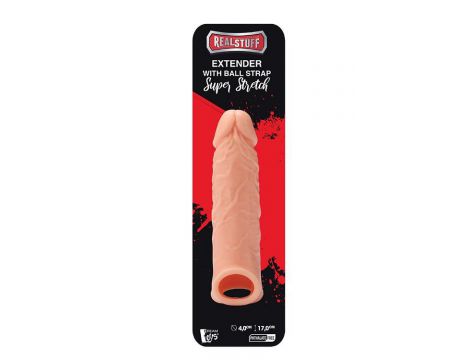 Silikonowa przedłużka RealStuff z paskiem na kulki 17 cm - 2