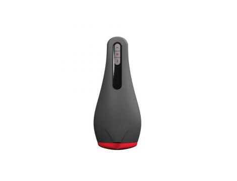 Masturbator ssący Airturn 2 z wibracją i podgrzewaniem USB czarny 22 cm
