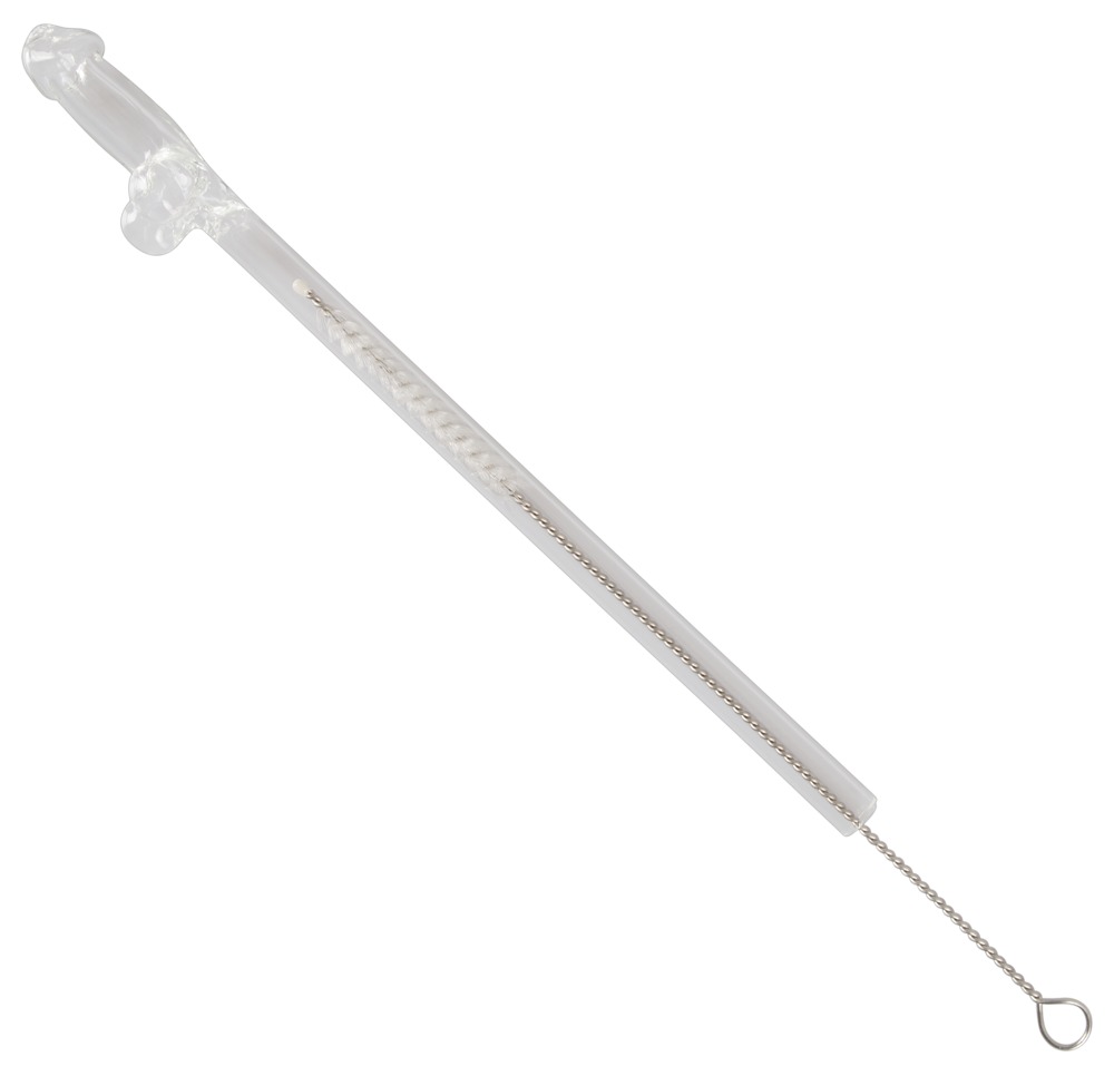 glass drinking straw willy x 4