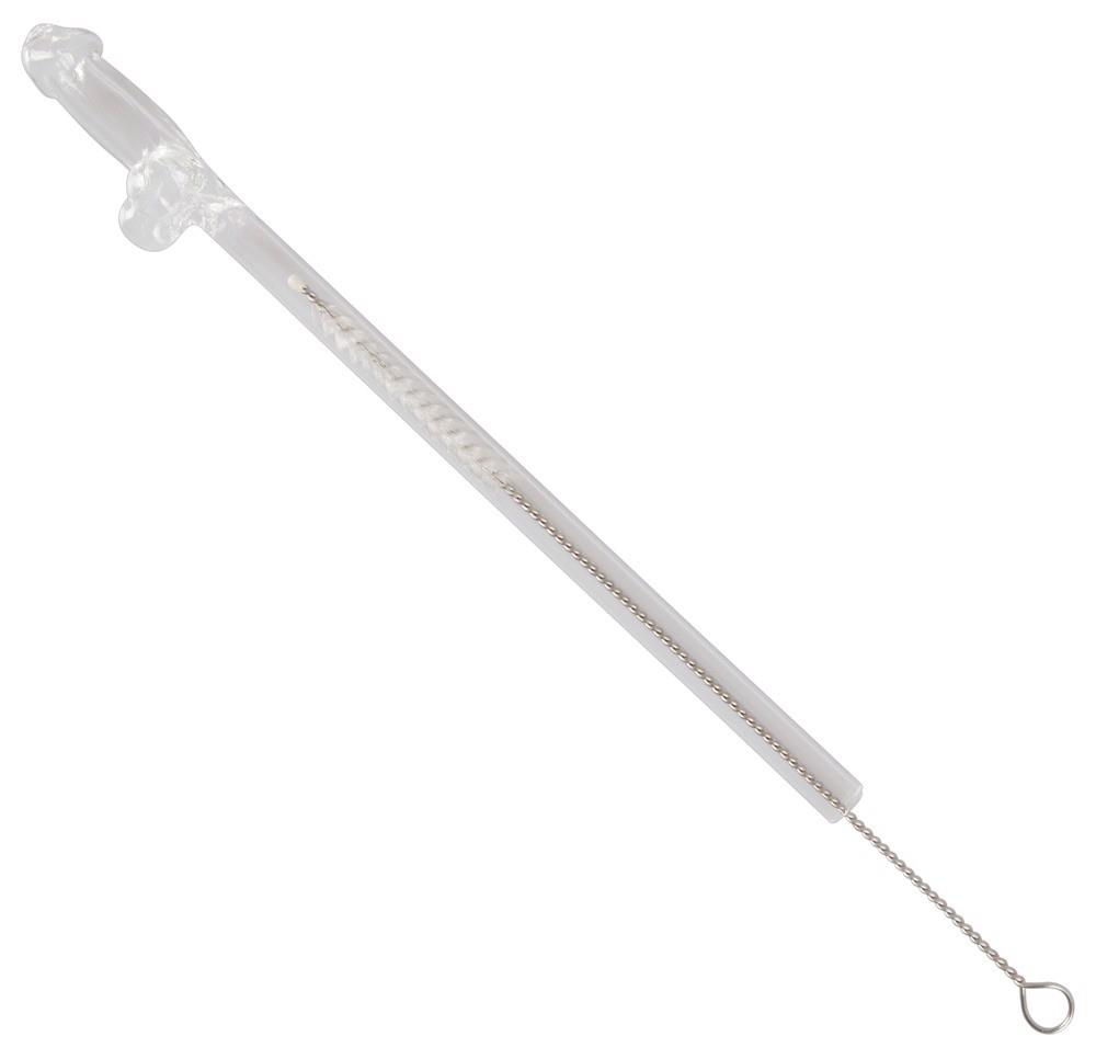 glass drinking straw willy x 4