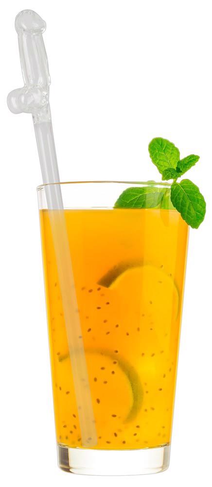 glass drinking straw willy x 4