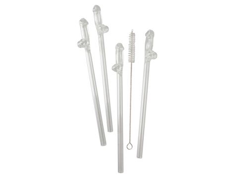 Szklane słomki do picia Willy 21,5 cm 4 sztuki - 3
