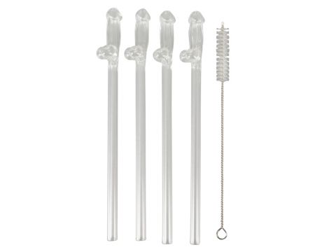 Szklane słomki do picia Willy 21,5 cm 4 sztuki - 5