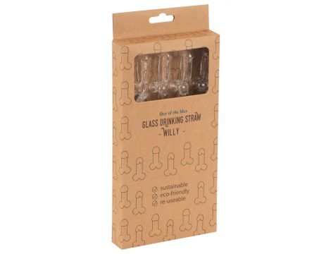 Szklane słomki do picia Willy 21,5 cm 4 sztuki - 2