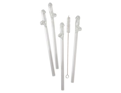 Szklane słomki do picia Willy 21,5 cm 4 sztuki - 4