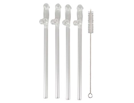 Szklane słomki do picia Willy 21,5 cm 4 sztuki - 6