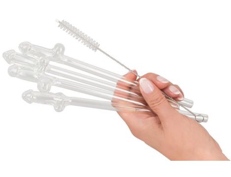 Szklane słomki do picia Willy 21,5 cm 4 sztuki - 10