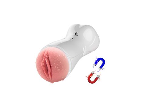 Pulsujący wibrujący masturbator B Series Fox biały USB - 4