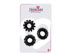 Zestaw 3 pierścieni erekcyjnych All Time Favorites Dream Toys TPE czarny