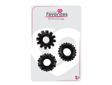 Zestaw 3 pierścieni erekcyjnych All Time Favorites Dream Toys TPE czarny - 2