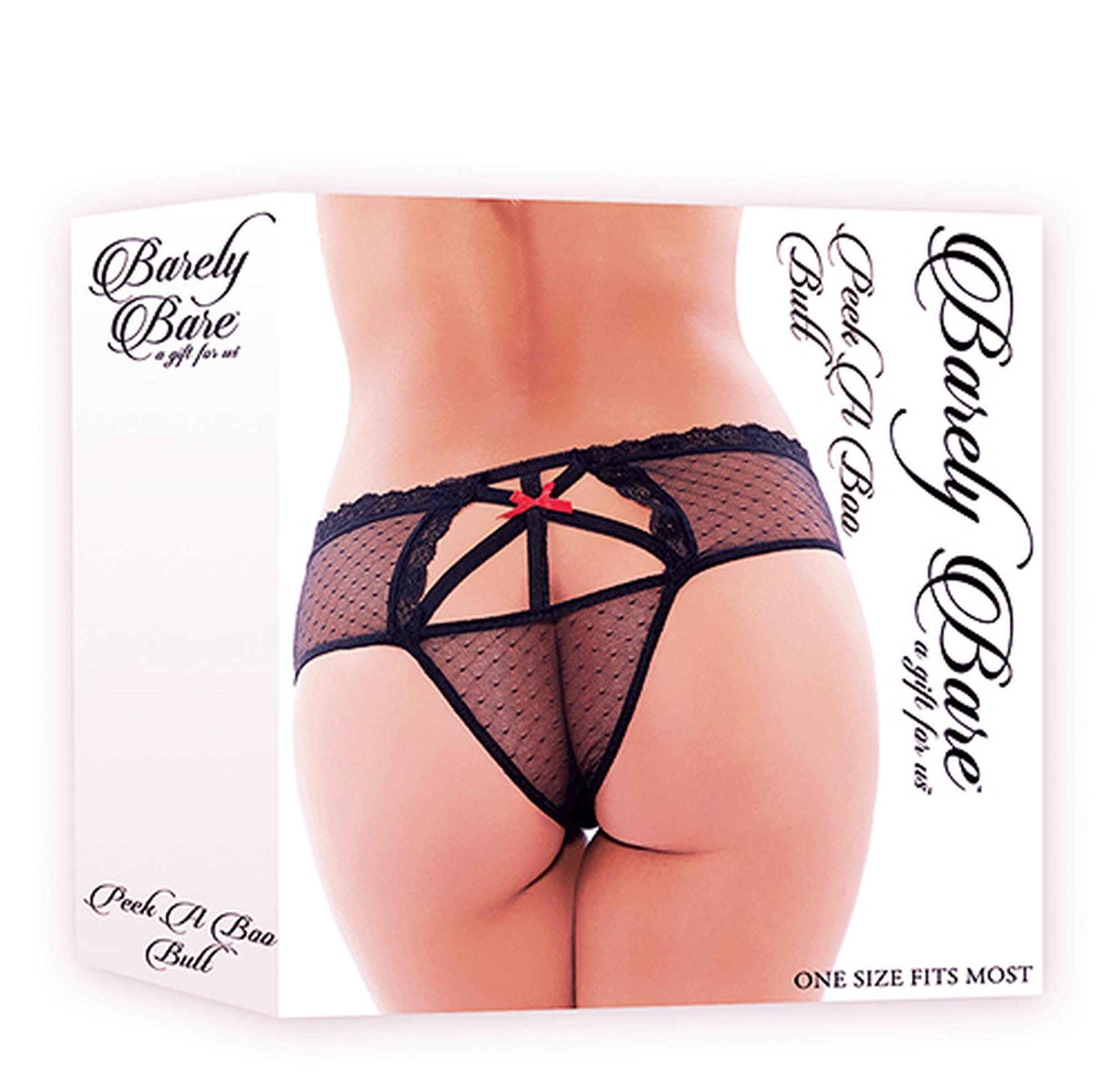 barely bare peek a boo butt black