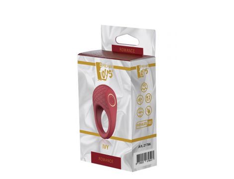 Wibrujący pierścień erekcyjny Dream Toys Romance Ivy rubinowy USB