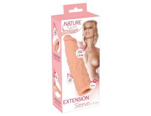 Wrażliwa przedłużka penisa Nature Skin 20 cm z wydłużeniem 3 cm