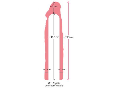 Wrażliwa przedłużka penisa Nature Skin 20 cm z wydłużeniem 3 cm - 6
