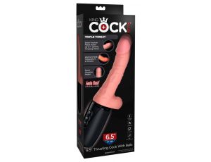 Wibrator realistyczny King Cock Plus z pchnięciami USB 27 cm