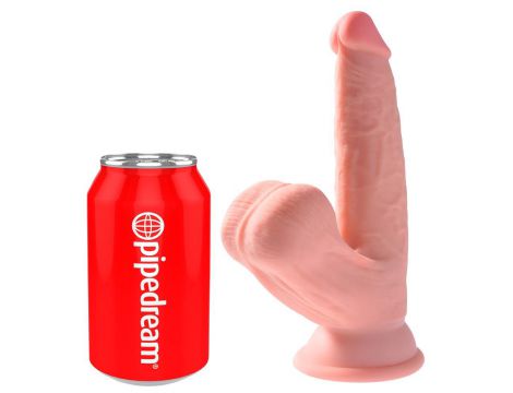 Dildo z cyberskóry King Cock Plus z kołyszącymi jądrami 19,5 cm - 4