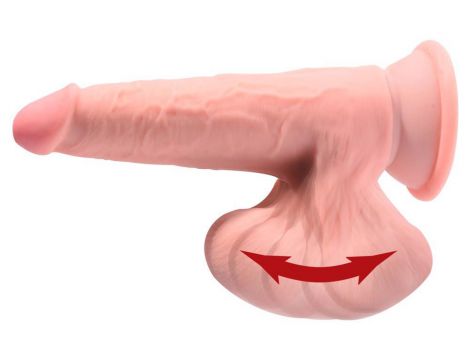 Dildo z cyberskóry King Cock Plus z kołyszącymi jądrami 19,5 cm - 9