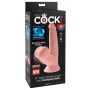 Dildo z cyberskóry King Cock Plus z kołyszącymi jądrami 19,5 cm - 3