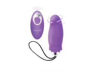 Jajko wibrujące silikonowe ToyJoy fioletowe z pilotem USB 9 cm