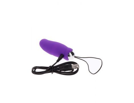 Jajko wibrujące silikonowe ToyJoy fioletowe z pilotem USB 9 cm - 4