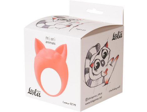 Pierścień wibrujący silikonowy MiMi Animals Lemur Remi pomarańczowy - 3