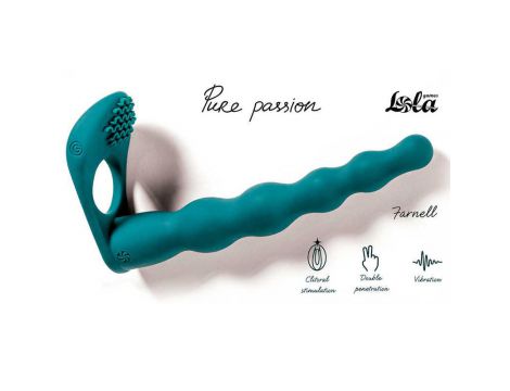 Strapon wibrujący Pure Passion Farnell zielony silikonowy