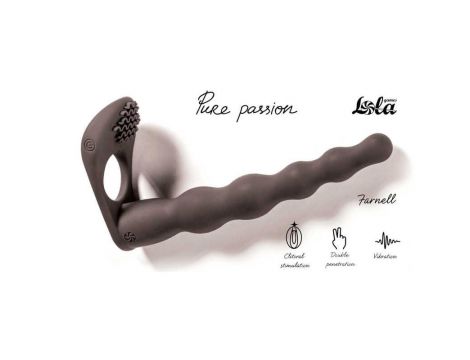 Strap on silikonowy wibrujący Farnell czarny 17 cm
