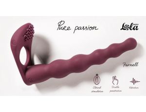 Strap on z wibracją Pure Passion Farnell czerwony 17 cm