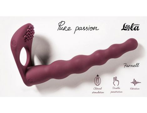 Strap on z wibracją Pure Passion Farnell czerwony 17 cm