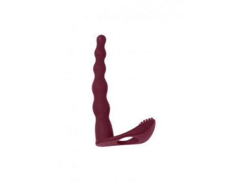 Strap on z wibracją Pure Passion Farnell czerwony 17 cm - 2
