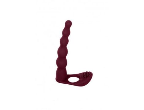 Strap on z wibracją Pure Passion Farnell czerwony 17 cm - 3