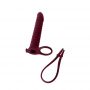 Strap on silikonowy Pure Passion Rori bordowy z wibracją - 5