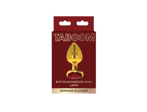 Korek analny Taboom złoty z diamentowym klejnotem 9.5 cm - 2