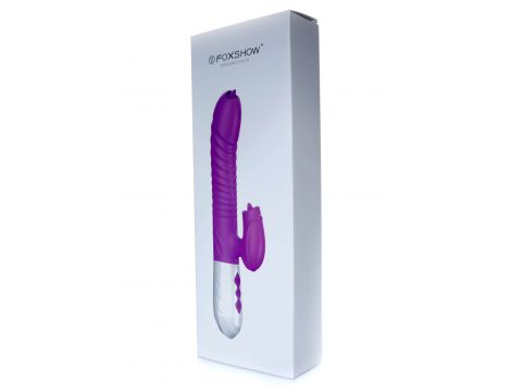 Wibrator króliczek silikonowy z pchnięciem i ogrzewaniem fioletowy USB - 22