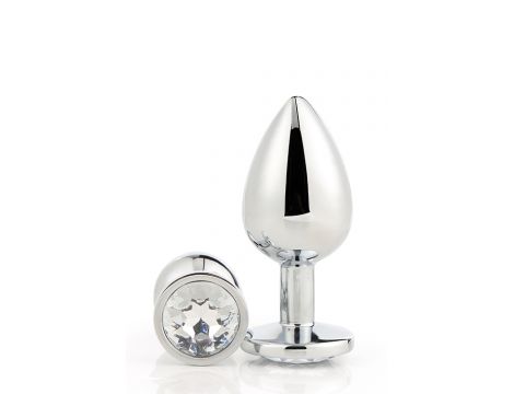 Aluminiowy korek analny Gleaming Love srebrny medium